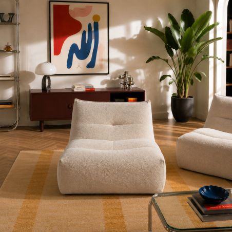 Chauffeuse PANTONE 1 place tissu beige
