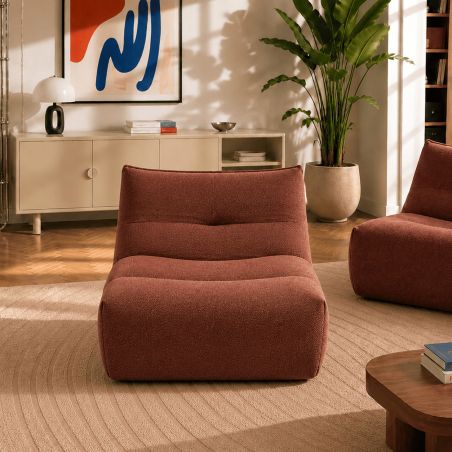 Chauffeuse PANTONE 1 place tissu bordeaux