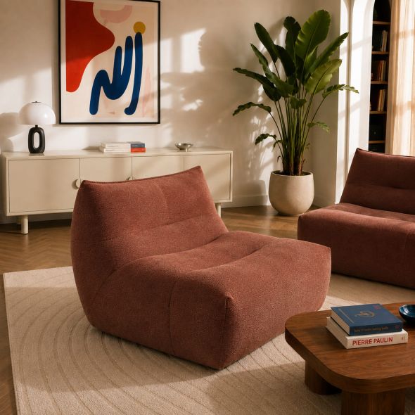 Chauffeuse PANTONE 1 place tissu bordeaux