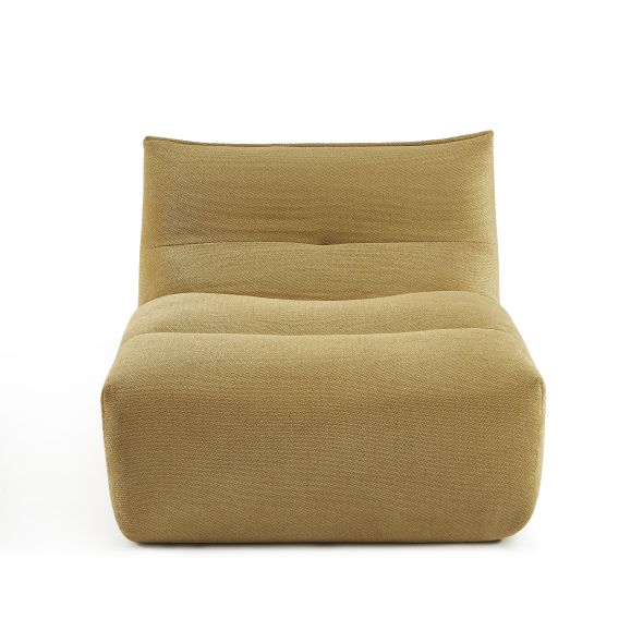 Chauffeuse PANTONE 1 place tissu jaune moutarde