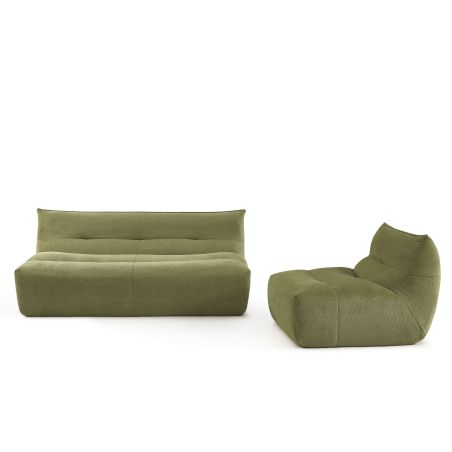Chauffeuse PANTONE 1 place tissu vert olive