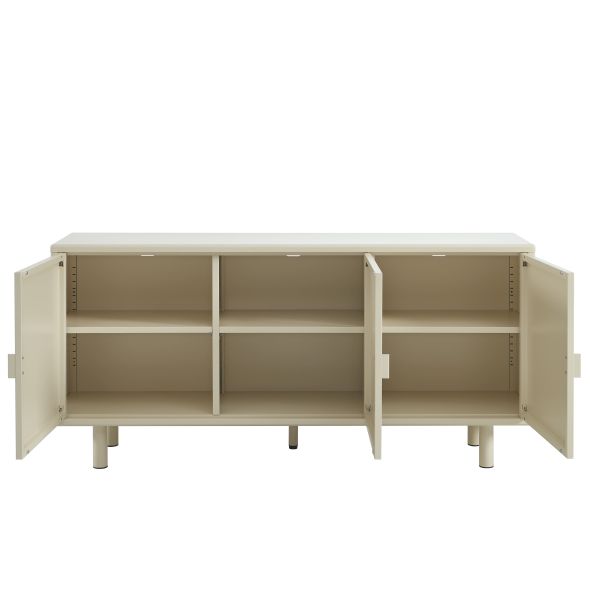 Buffet PANTONE métal beige tofu 3 portes 160cm