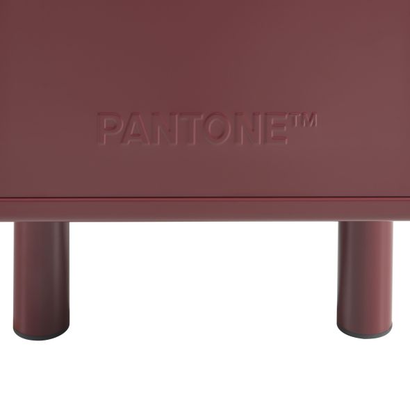 Buffet PANTONE métal bordeaux 3 portes 160cm