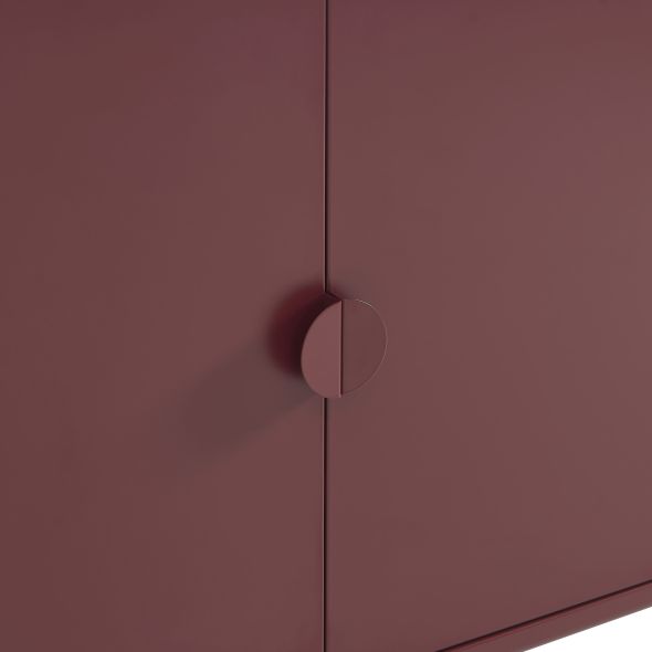 Buffet PANTONE métal bordeaux 3 portes 160cm