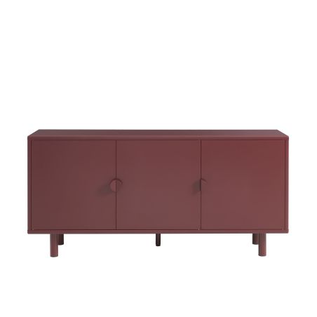 Buffet PANTONE métal bordeaux 3 portes 160cm