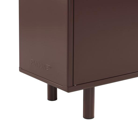 Buffet PANTONE métal marron chocolat 3 portes 160cm