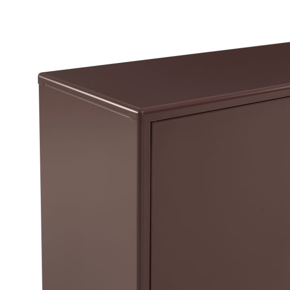Buffet PANTONE métal marron chocolat 3 portes 160cm