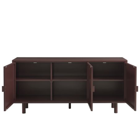 Buffet PANTONE métal marron chocolat 3 portes 160cm