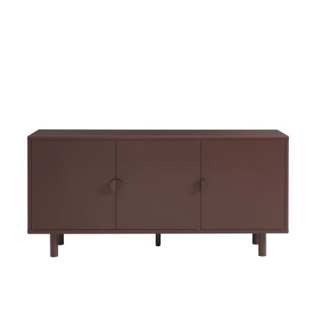 Buffet PANTONE métal marron chocolat 3 portes 160cm