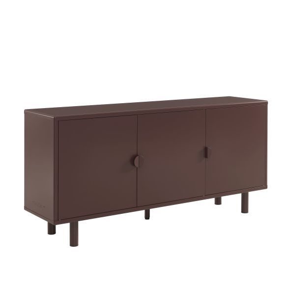 Buffet PANTONE métal marron chocolat 3 portes 160cm