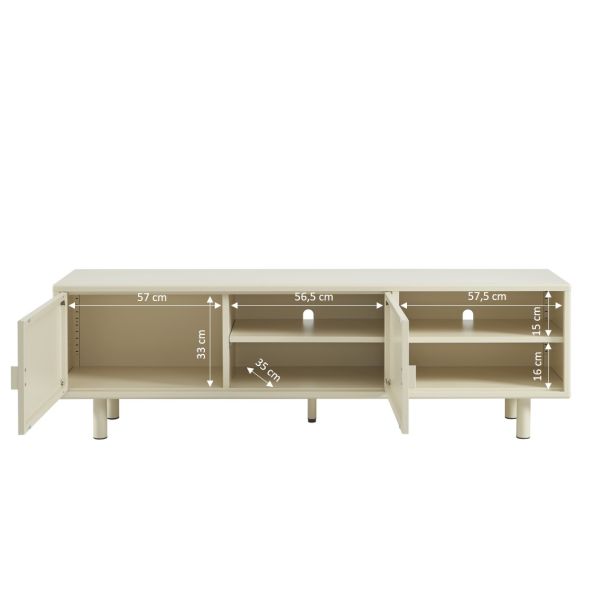 Meuble TV PANTONE métal beige tofu 180cm
