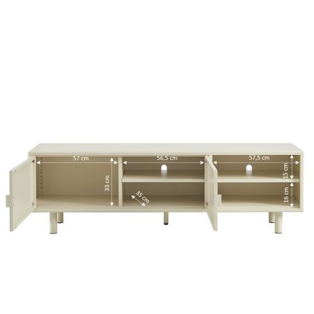 Meuble TV PANTONE métal beige tofu 180cm