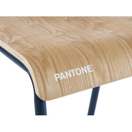 Lot de 2 chaises PANTONE bleu nuit et placage frêne pieds métal