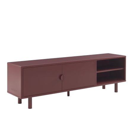 Meuble TV PANTONE métal bordeaux 180cm