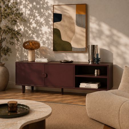 Meuble TV PANTONE métal bordeaux 180cm