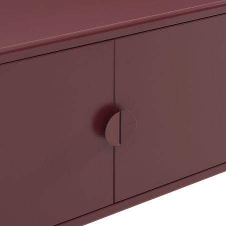 Meuble TV PANTONE métal bordeaux 180cm