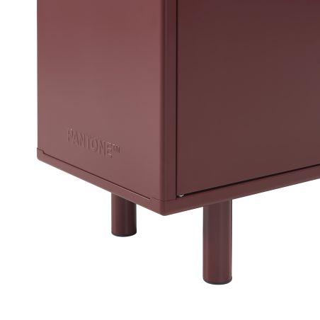 Meuble TV PANTONE métal bordeaux 180cm