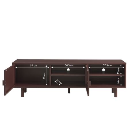 Meuble TV PANTONE métal marron chocolat 180cm