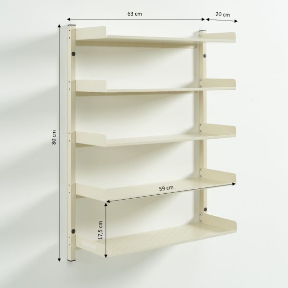 Etagère murale PANTONE métal beige tofu h80cm