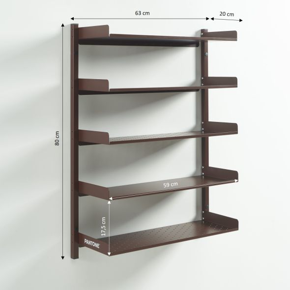 Etagère murale PANTONE métal marron chocolat h80cm
