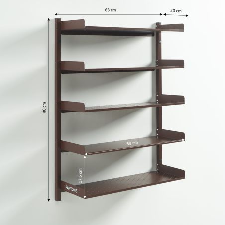 Etagère murale PANTONE métal marron chocolat h80cm