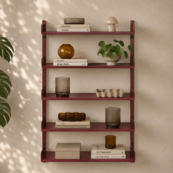 Etagère murale PANTONE métal bordeaux h80cm