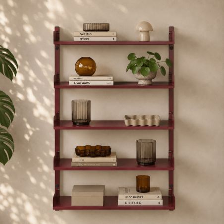 Etagère murale PANTONE métal bordeaux h80cm