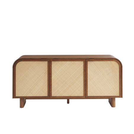 Buffet LUA placage frêne cannage 3 portes 165 cm