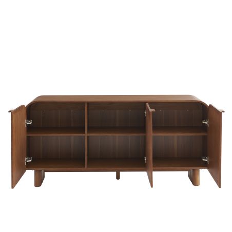 Buffet LUA placage frêne cannage 3 portes 165 cm