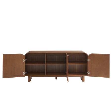 Buffet LUA placage frêne cannage 3 portes 165 cm