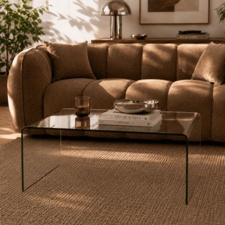 Table basse GINZA verre trempé transparent 120cm
