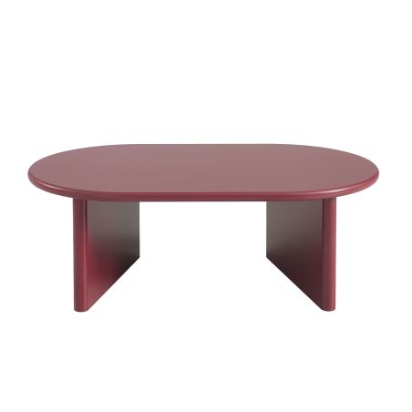 Table basse ovale KARIA effet lacqué bordeaux
