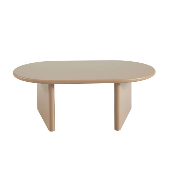 Table basse ovale KARIA effet lacqué caramel