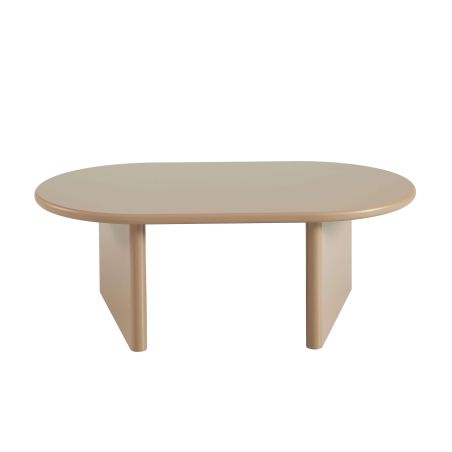 Table basse ovale KARIA effet lacqué caramel