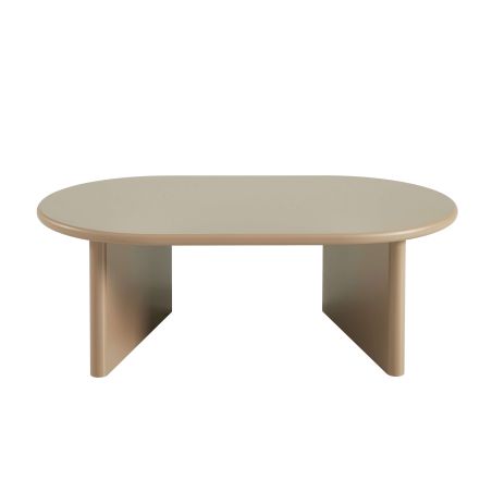 Table basse ovale KARIA effet lacqué caramel