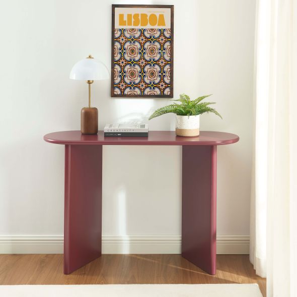Console KARIA effet lacqué bordeaux