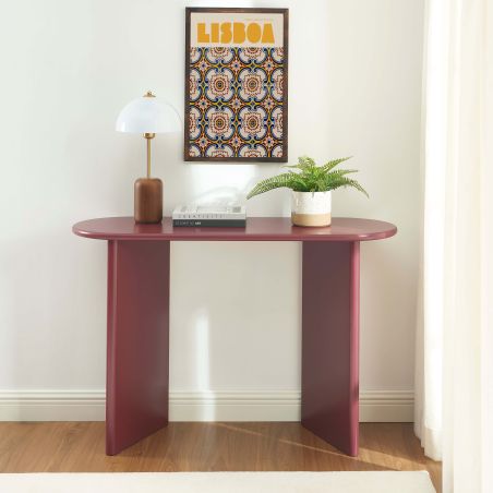 Console KARIA effet lacqué bordeaux
