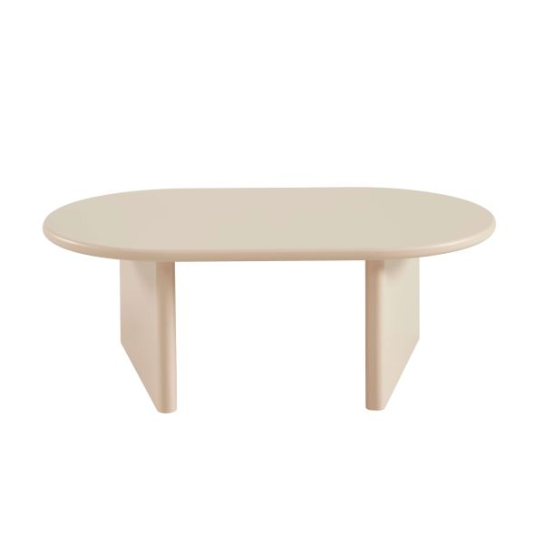 Table basse ovale KARIA effet lacqué beige