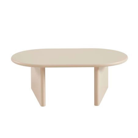 Table basse ovale KARIA effet lacqué beige