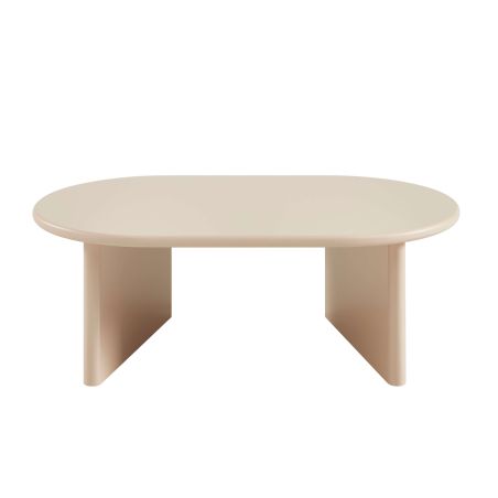 Table basse ovale KARIA effet lacqué beige