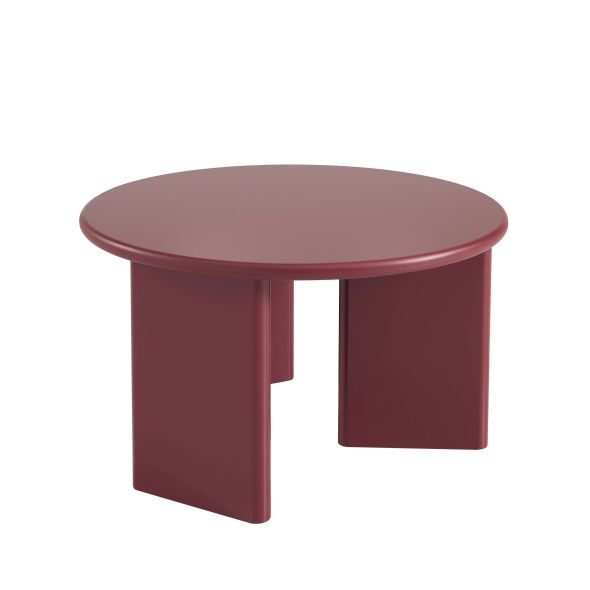 Table basse ronde KARIA effet lacqué bordeaux