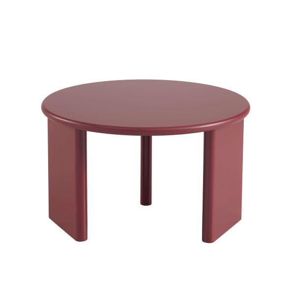 Table basse ronde KARIA effet lacqué bordeaux