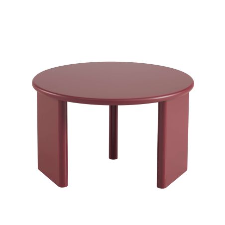 Table basse ronde KARIA effet lacqué bordeaux