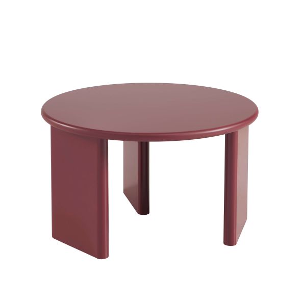 Table basse ronde KARIA effet lacqué bordeaux
