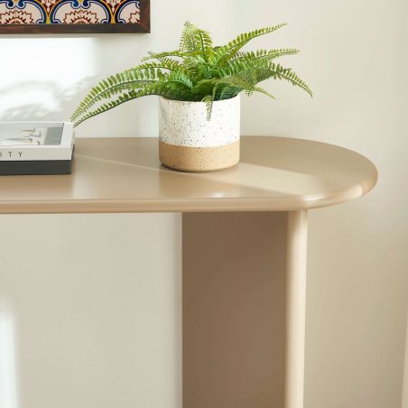 Console KARIA effet lacqué caramel