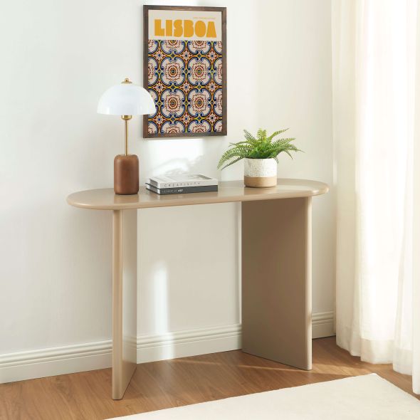 Console KARIA effet lacqué caramel
