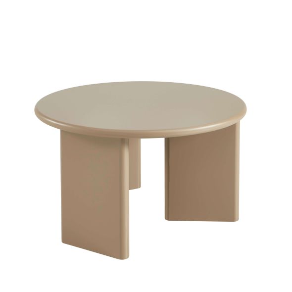 Table basse ronde KARIA effet lacqué caramel