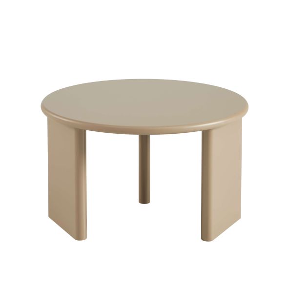 Table basse ronde KARIA effet lacqué caramel