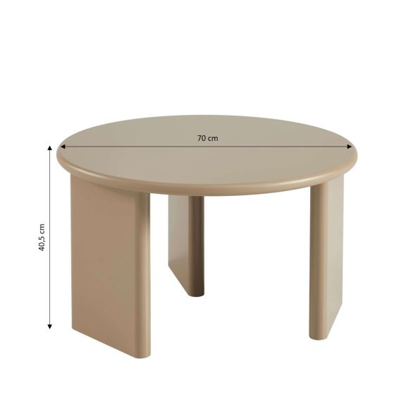 Table basse ronde KARIA effet lacqué caramel