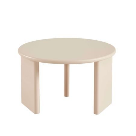 Table basse ronde KARIA effet lacqué beige